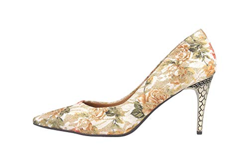 J.Reneé Floral Glitter Lace Escarpins en Dentelle Multicolore Maressa White Gold Multifloral Grandes Chaussures pour Femme - Multicolore - White Gold Multifloral, 42 EU