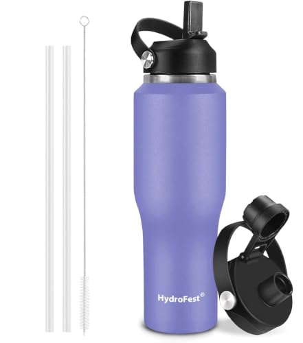 Image of 32oz Water Bottle Insulated with Straw,Leak Proof Water Bottles,Mens Water Bottle Stainless Steel for Gym,Hiking,Travel,Sport,1 Liter,Bpa free