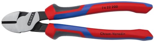 Knipex 74 22 200 High-leverage angled diagonal cutters, 8 in., comfort grip
