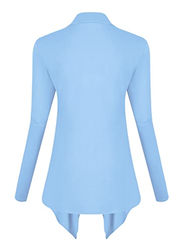 Image of Urban CoCo Women's Drape Front Open Cardigan Long Sleeve Irregular Hem