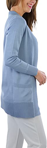 Image of ToBeInStyle Women's Long Sleeve Rib Banded Open Sweater Cardigan