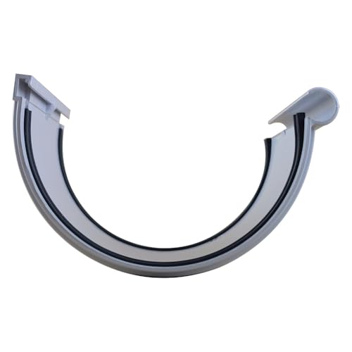First Plast - Gouttière PVC 33 demi-ronde - Jonction longue à joints montés PVC 33 demi-ronde - gris - First Plast