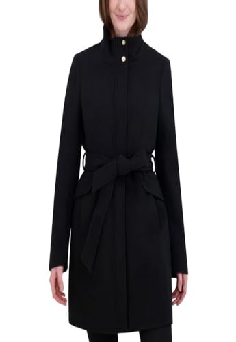 Amazon.com: Laundry White Women's Belted Faux Wool Jacket, Black