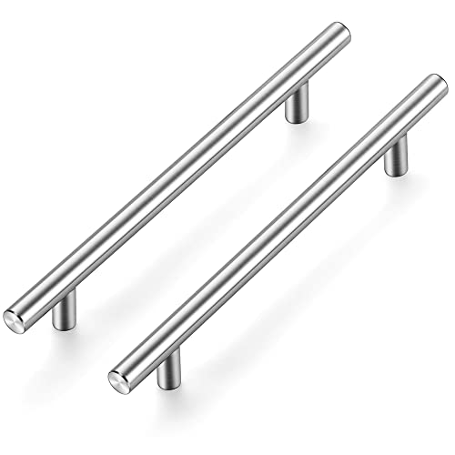 Image of Ravinte 20 Pack 8-13 /16 Inch Cabinet Handles Brushed Nickel Kitchen Cabinet Hardware Dresser Pulls Stainless Steel Cabinet Pulls 8-13 /16 inch Length,6-1 /4 inch Hole Center