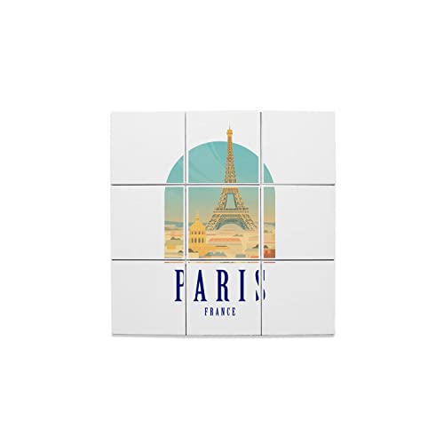 Tour Eiffel en Céramique Décorative - Lot de 9 Carreaux Idéal pour une Crédence de Cuisine Voyage