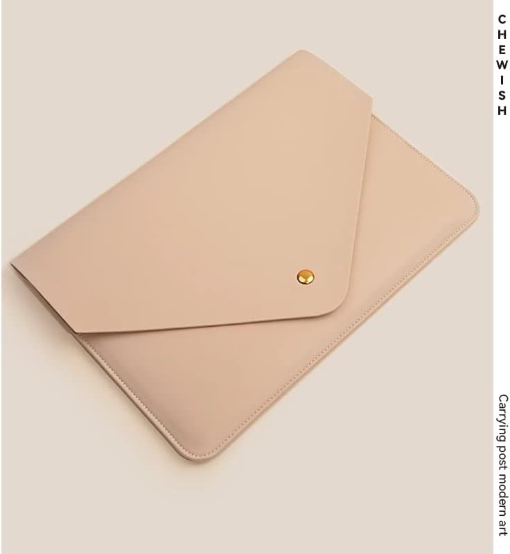 NoteBook Sleeve White Color Laptop Bag 13" 15" 16" Computer Case PU Leather(E,New 15.4 Macbook Pro) image 3