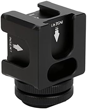 Soporte Triple De Zapata Fría MINIFOCUS – Barra De Aluminio Con 3 Zapatas Y Adaptador A 1/4”, Para Micrófono, Luz Y Flash En Cámara
