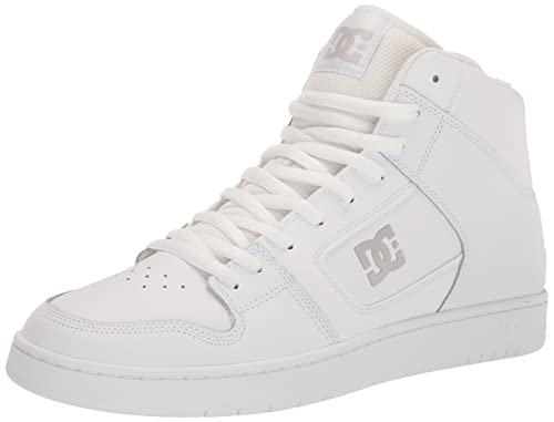 DC Men's Manteca 4 Hi High Top Casual Skate Shoe Sneaker, White/White/Battleship, 4