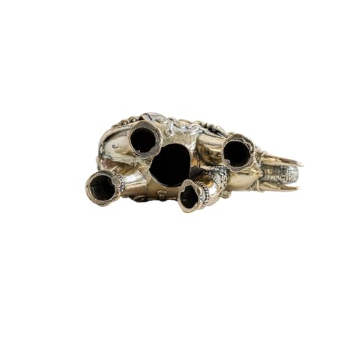Image of INDIAN ART VILLA Brass Elephant Figurine, 3 Inch Handcrafted Decorative Showpiece, Auspicious Idol for Home, Office, Pooja Room, Vastu, Feng Shui, Gifting & Good Luck Charm