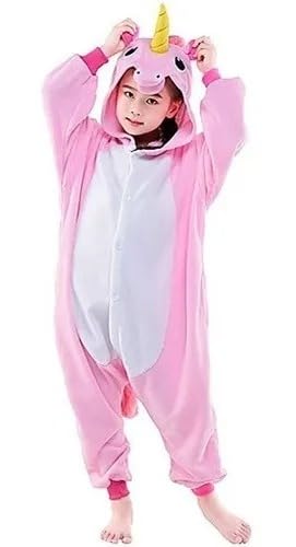 Pijama Kigurumi Unicórnio Rosa Infantil Macacão (10)