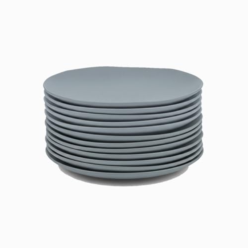 CasaSeleccion - Juego de 12 platos de postre de melamina en color azul. Resistentes y ligeros, ideales para uso diario. Diámetro 20 cm. Apto para lavavajillas. No apto para microondas