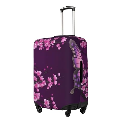 Purple Plum Butterfly Print Luggage Suitcase Covers Elastic Washable Luggage Protector Luggage Covers For Suitcase2
