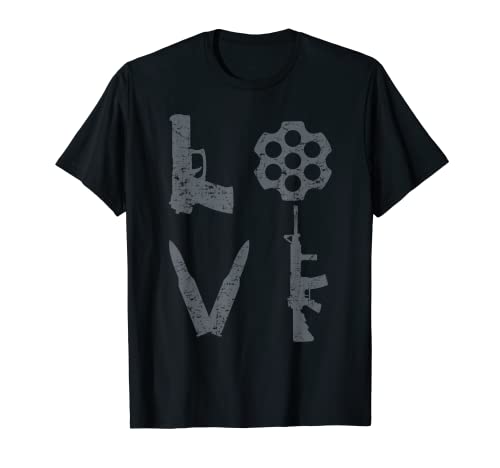 AMOR GUNS - Pistola AR15 rifle balas segunda enmienda Pro Gun Camiseta
