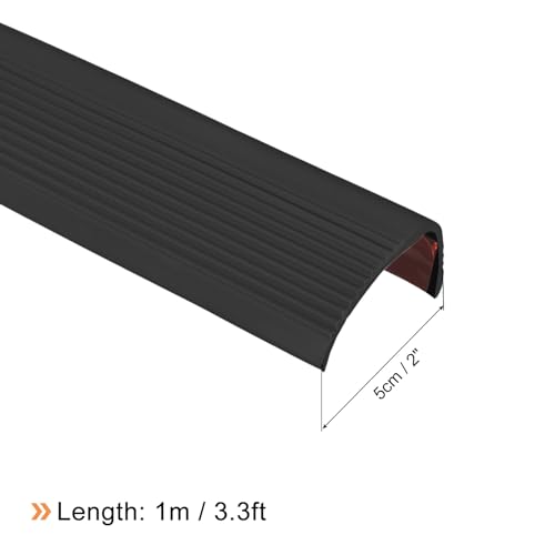 uxcell 1Pcs Stair Nosing, Vinyl Stair Edge Protector, Anti Slip Step Trim for Stair Edging Stair Edge Trim - Image 2