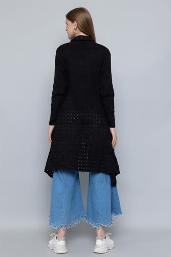 Image of Wear lusso Women's Woolen V-Neck Open Front Shrug Cardigan | Long Sleeve Winter Sweater for Girls & Ladies | Stylish Warm Outerwear in Trendy Colors
