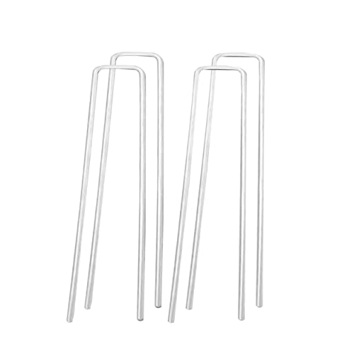 Hemoton Garden Mulch Stakes 50 Pack of U-Nails for Landscape Ground Pegs and Tent Stakes (2.8x25x150mm)