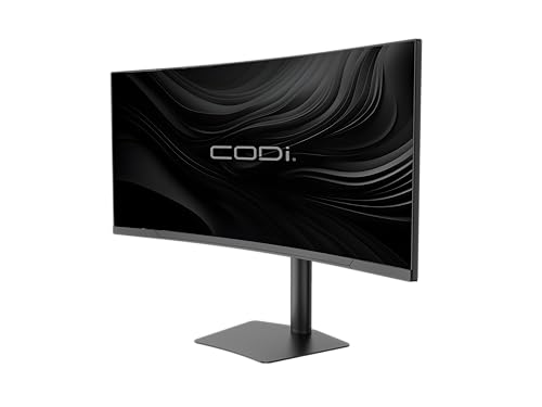 Image of CODi 34 inch Ultrawide Curved Monitor with USB-C Docking | WQHD Display, 100Hz, 90W Power Delivery, HDMI, DisplayPort, USB-A /C, Ethernet