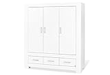 Kleiderschrank Ice groß Pinolino 143413G Kleiderschrank Ice groß Edelmatt MDF Uni, weiß lackiert
