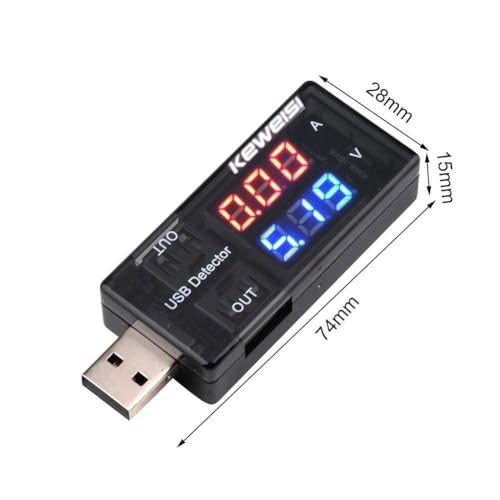 Image of Black USB Voltmeter,Ammeter Voltage Power Capacity Tester Current Meter,USB Tester Type, Dual USB Current Voltage Charger Voltage Testers