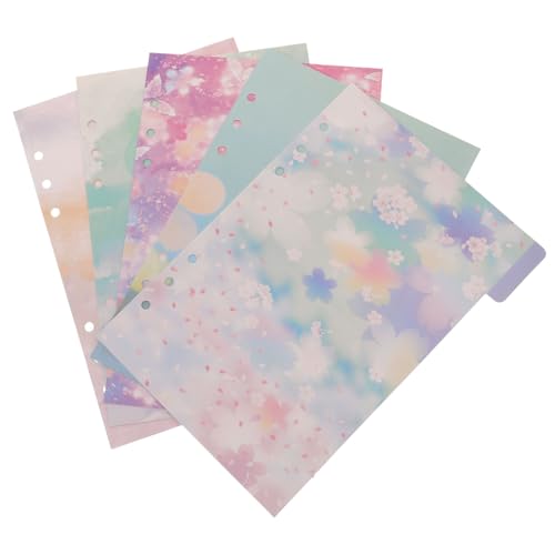 ELAYARD 5枚 ?花星空ファイル仕切りタブ ノートブック用類インデックス 耐久性あり 書類整理や学習に