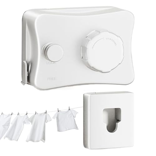 Tendedero retráctil para Exteriores, 16.7 pies, Resistente, montado en la Pared, tendedero retráctil para Interiores, para el hogar, apartamento, balcón, Armario, Ducha, Camping, Tienda de