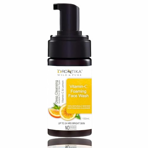 Image of Drontika Wild & Pure Vitamin C Super Bright Foaming Face Wash For Dull&Pigmented Skin|With Triple Vitamin C,Blood Orange&Papaya|Sulphate Free|For All Skin Types|For Women&Men (Vitamin C)