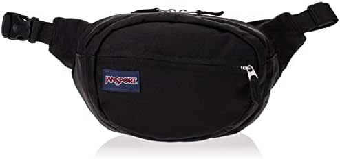 JanSport Fifth Avenue Fanny Pack Crossbody Bags for Women, Men, Black - Stylish, Durable Waist Bag with Adjustable Belt, Main Zippered Pocket, Quick Stash Pocket - Premium Travel Essentials