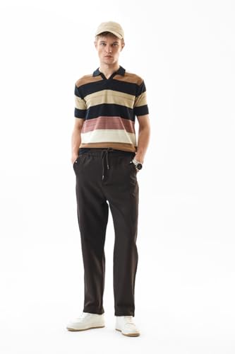 Image of SNITCH Men Chinos | Slim Fit Mid Rise Solid Pattern | Cotton Blend with Medium Stretch & Smooth Texture | Button & Zip Closure for Casual & Street Wear