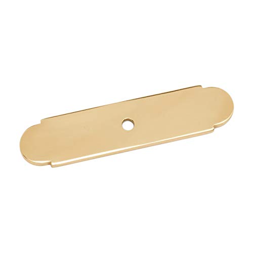 RK International RKI 7819-Polished R.K. International BP 7819 Small Backplate with One Hole, Polished Brass