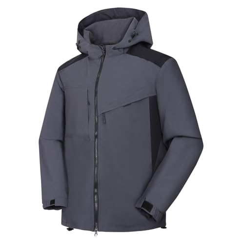 Taoyoule Abrigo Impermeable para Hombre Chaqueta para La Lluvia de Montaña al Aire Libre Cortavientos Ligero Chaqueta Informal de Otoño para Senderismo y Pesca