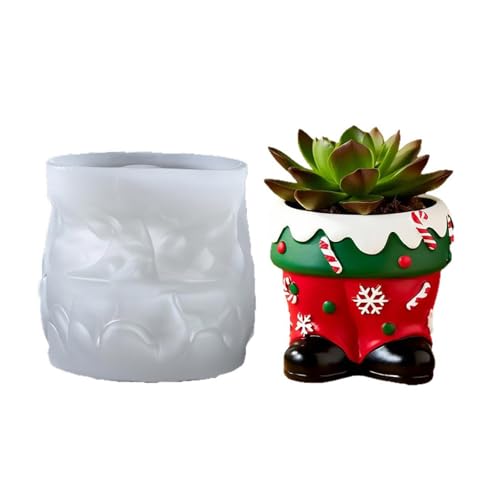 Artistics - Bota de Navidad de silicona para fundición de cemento de resina, decoración navideña, proyectos de manualidades, maceta de Navidad
