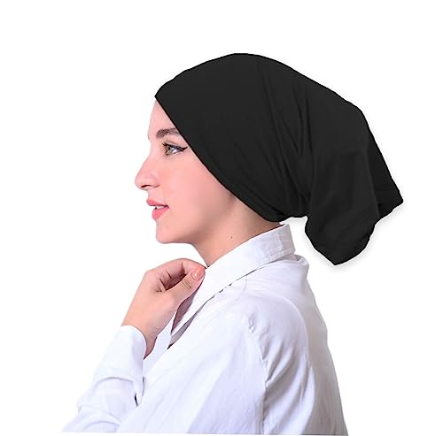 باندانا قطن سوري فائقة الجودة مغلقة من الخلف بمقاس مرن بتصميم عصري جميل (أسود)