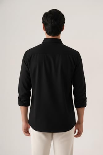Image of CRYSTAL SKY Men Airy Linen Cotton Shirt Regular Fit Full Sleeves Solid Formal Shirt Stylish Daily Casual Office Wear