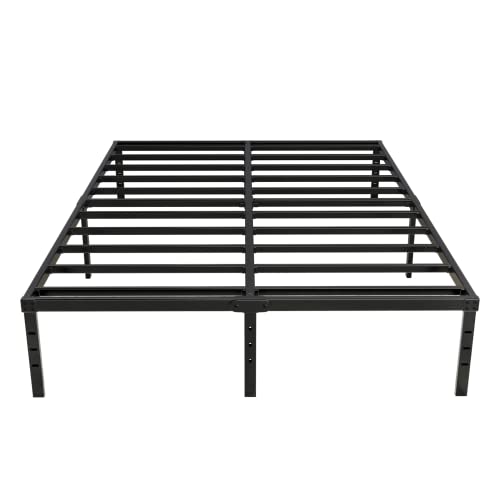 Homus California King Size Bed Frame-Steel Slat Non -Slip 14 Inch High Mattress Foundation-No Box Spring Needed Platform/Noiseless & Squeak-Less #TOP7