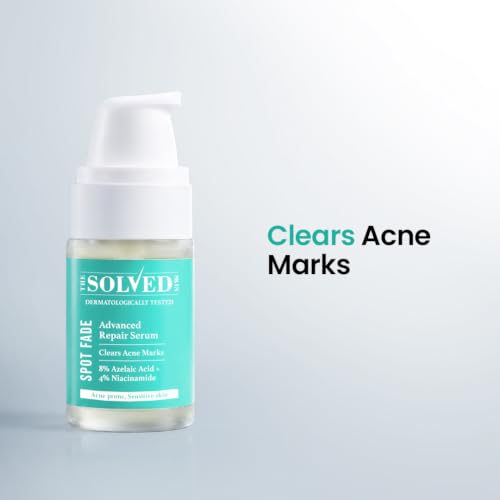 Image of The Solved Skin Spot Fade Advanced Repair Serum with 8% Solubilized Azelaic Acid & 4% Niacinamide for Post-Acne Marks, Redness, Pigmentation & Even Tone | Gentle, Lightweight Face Serum for Sensitive, Oily & Acne-Prone Skin - 30ml
