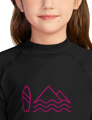 Image of TSLA Girls Long Sleeve Rash Guard Shirt, UV /SPF Water Beach Surf Swim Top, UPF 50+ Sunscreen Swimwear Shirts