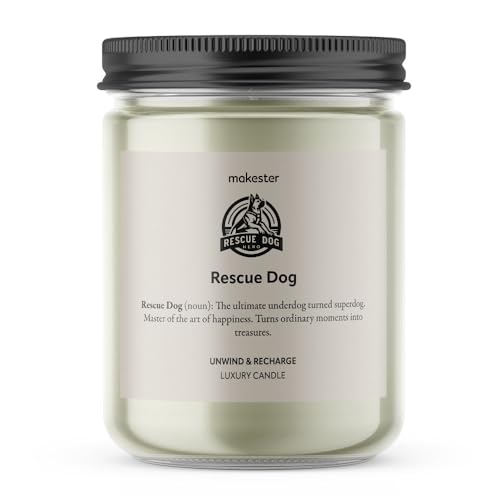 Rescue Dog Gifts - Luxury Soy Wax Candle - Vanilla, Jasmine, Sugared Almond - Makester, White, 220g - Image 2