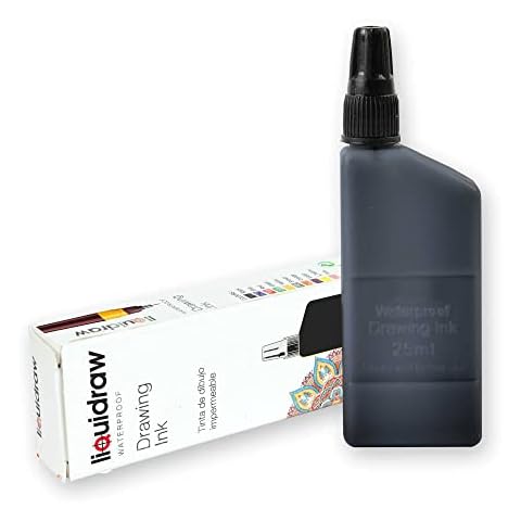 Technical Pen Waterproof Drawing Ink Black 25ml (Compatible with Rotring Isograph Pens) Cover