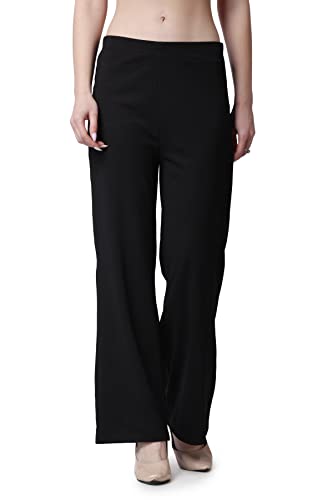 POPWINGS Formal Casual Black Solid Highrise Women Trouser