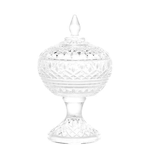 WOLFF Lys Potiche Decorativo de Cristal com Pé, Transparente, 11 x 18 cm