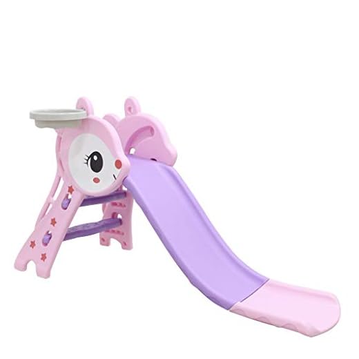 Toddler Climber and Swing Set | 3 in 1 Kids Play Climber Slide Playset Indoor Outdoor Playground Toy with Basketball Hoops Activity Center in Backyard (from US, Pink-D)