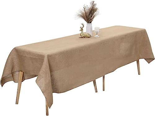 AK TRADING CO. Natural Rectangle Rustic Burlap Tablecloth | Premium Jute Burlap Overlay | Events & Home Decor | 60