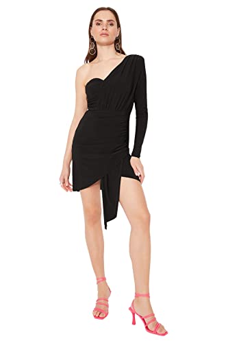 Trendyol Abito Dettagliato Dress, Nero, 40 Donna