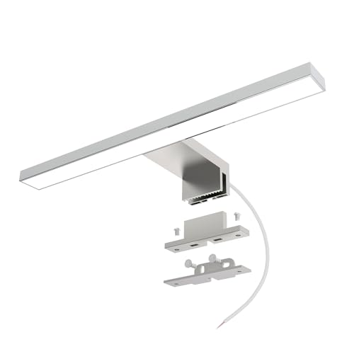 DEELUX Spiegelleuchte Bad 5W 400LM 30cm Neutralweiß 4000K,3in1 Montage 230V Wandleuchte Spiegellampe,LED Badleuchte Badlampe,Klemmplatte am Spiegel/Schrank/Wandbeleuchtung IP44