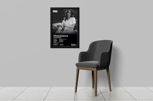 Image of BLINKART LanaDelRay - Ultraviolence Wall Photo Frames | Wall Art for Bedroom, Living Room, Studio or Office | Album Cover Print with Spotify Song Link QR Code | Gift for Fans - 8x12 In