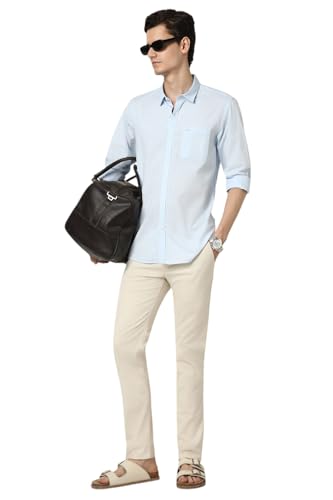 Image of Peter England Men's Skinny Fit Mid Rise Premium Casual Trouser Chinos