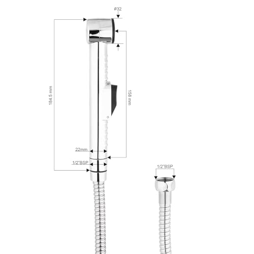 Image of MHS High Pressure Jet Spray for Toilet | Health Faucet Set with Hand Shower Gun & 1M SS Hose Pipe | Bathroom Toilet Jet Spray for Hygiene Cleaning | Toilet Gun for Western Toilet (Switch Type Abs)