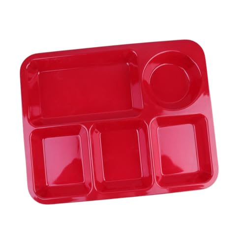 CIYODO Anti-fall Rice Tray Divided Compartments Plate Plastic Dinnerware Set Easy-clean Design