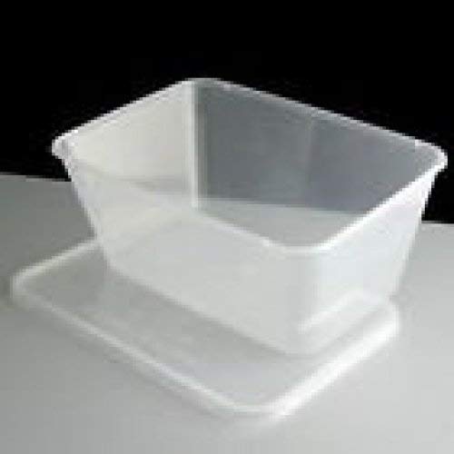 1000ml Plastic Rectangular CONTAINERS & LIDS Clear Microwave Safe Food Takeaway (Qty : 50)