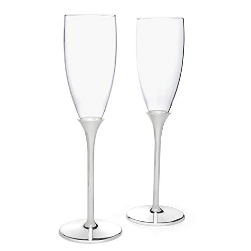 Zilverstad High Gloss Silver Champagne Glasses Set of 2